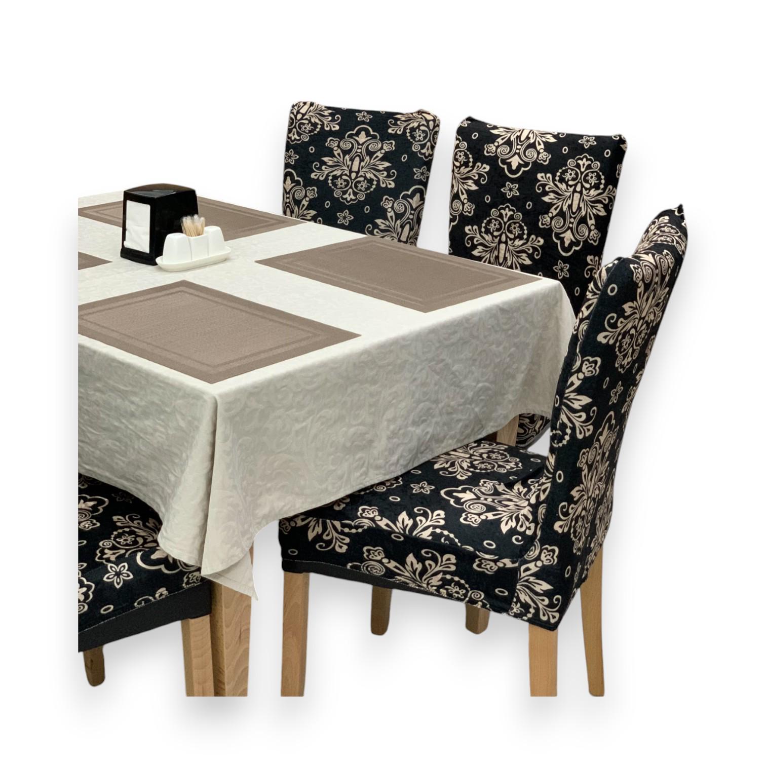 Чехол для стула Вензель со спинкой натяжной 60 см Черный (2149550632) - фото 6 Чехол для стула Вензель со спинкой натяжной 60 см Черный (2149550632) - фото 6