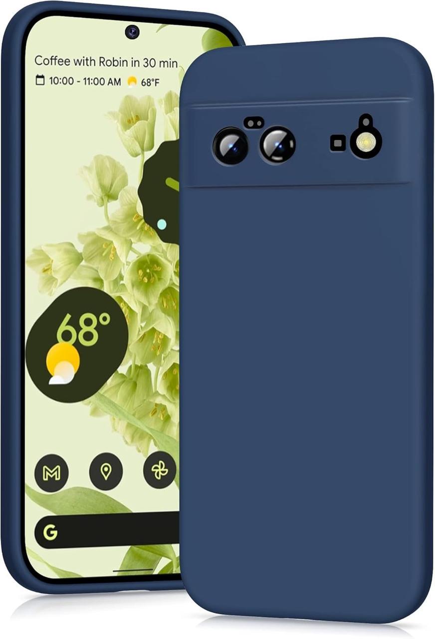 Силиконовый чехол для Google Pixel 6 (с микрофиброй внутри) Темно-синий