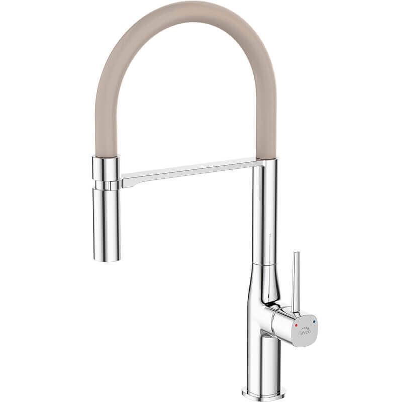 Смеситель Laveo POLA для мойки с изливом U Хром/Бежевый (BAP_478D)