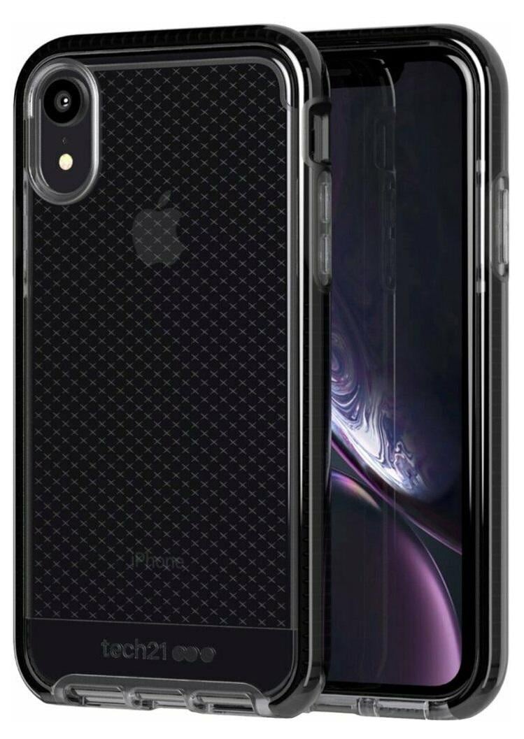 Чехол силиконовый противоударный Tech21 Evo Check для Iphone XR (6.1") Черный