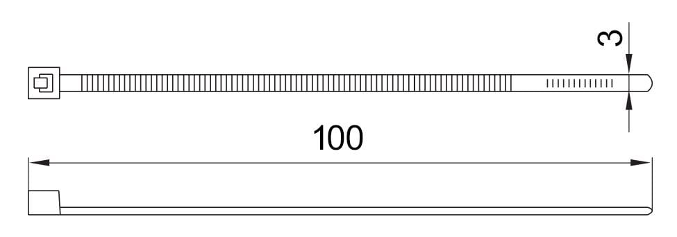 Стяжка-хомут кабельная E.NEXT e.ct.stand.100.3 нейлон 100х3 мм 100 шт. Белый (s015004) - фото 2