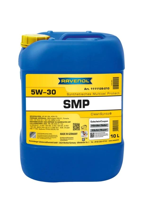 Моторное масло RAVENOL SMP 5W-30 синтетика 10 л (1111126-010)