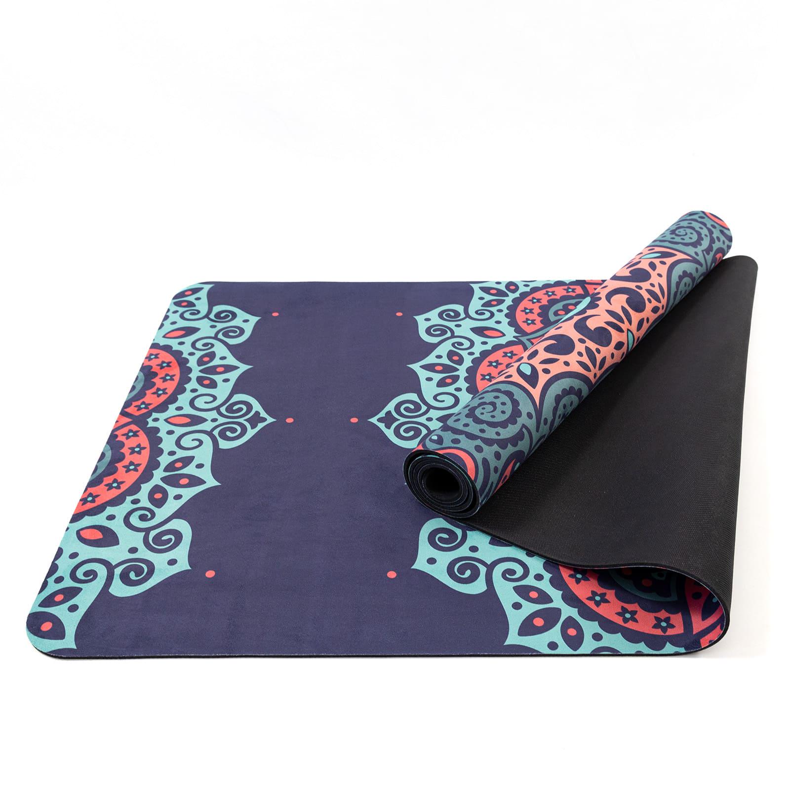 Килимок для йоги та фітнесу OSPORT каучук/замша 4 мм 183x68 см Бірюзово-блакитний (OF-0286-022)