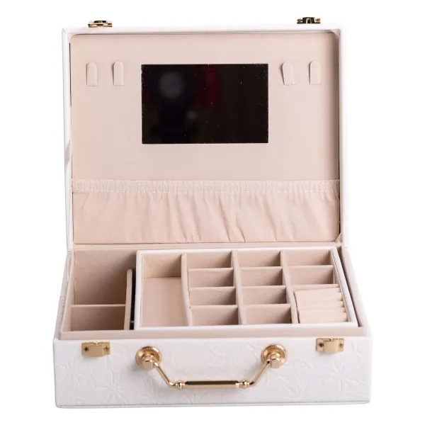 Кейс-органайзер для украшений с накидными замками 24х18,5х8,5 см Белый