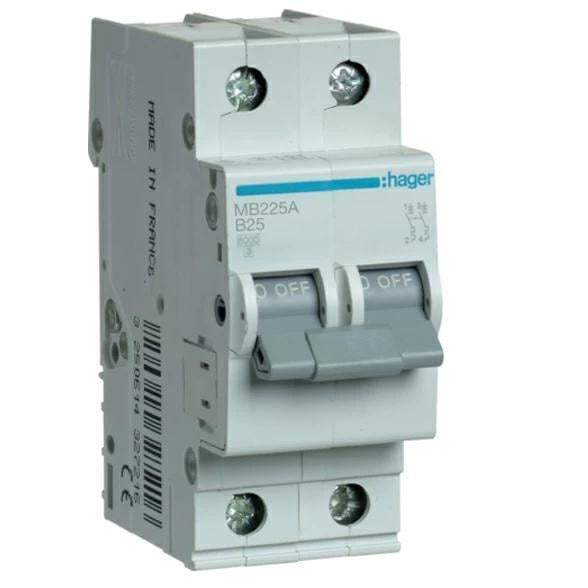Автоматический выключатель Hager MBN225 B 2p 25А (28686068)