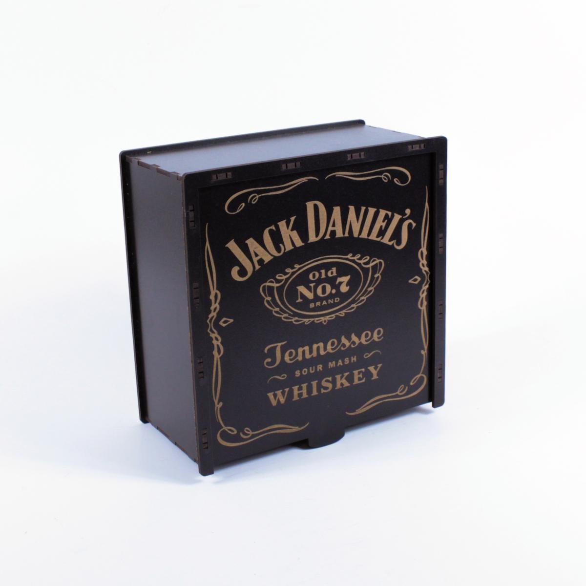 Коробка квадратна "Jack Daniel's" 2 на засув з гравіюванням Чорний (4722)