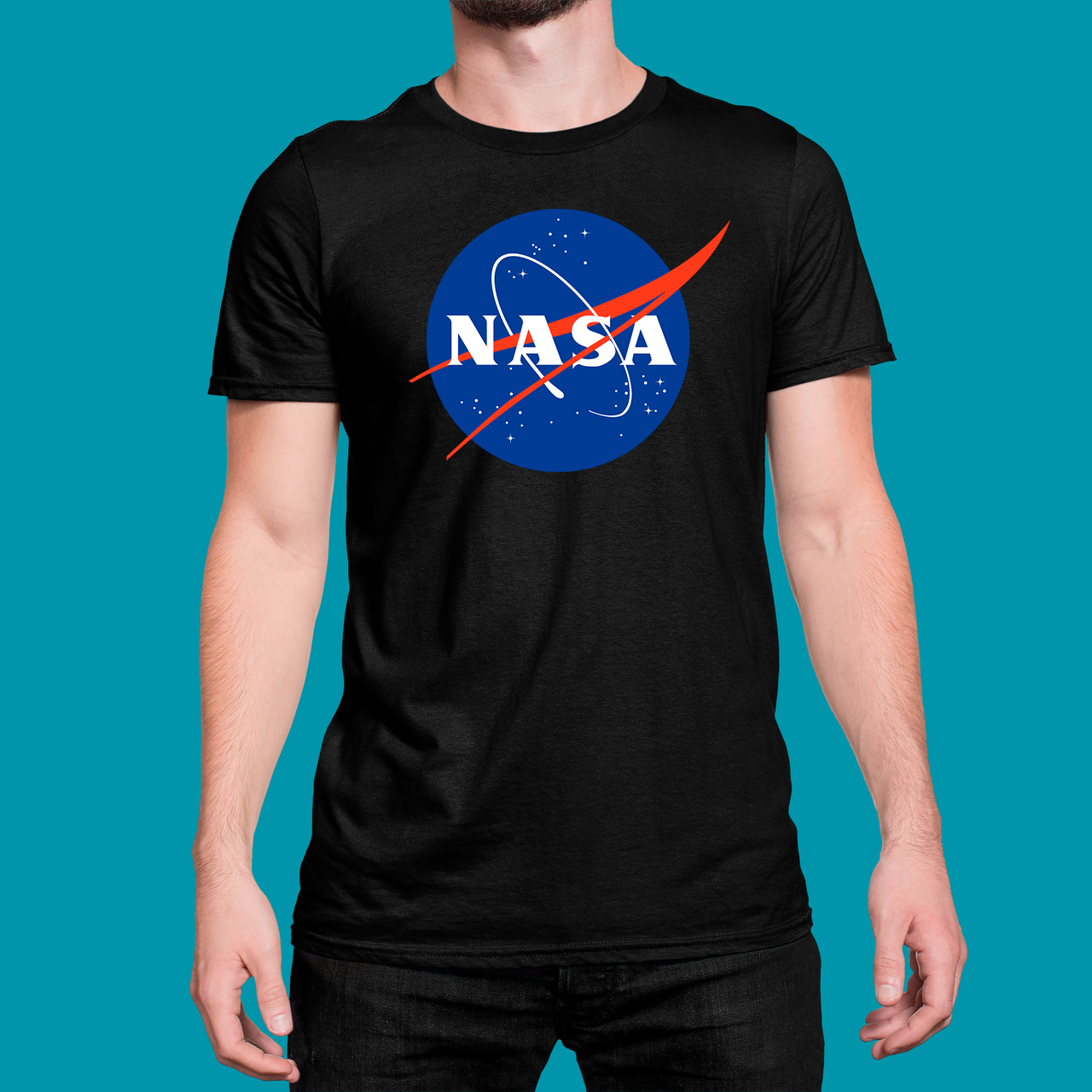 Футболка чоловіча Stedman з принтом Nasa S Чорний (ПН113-1)