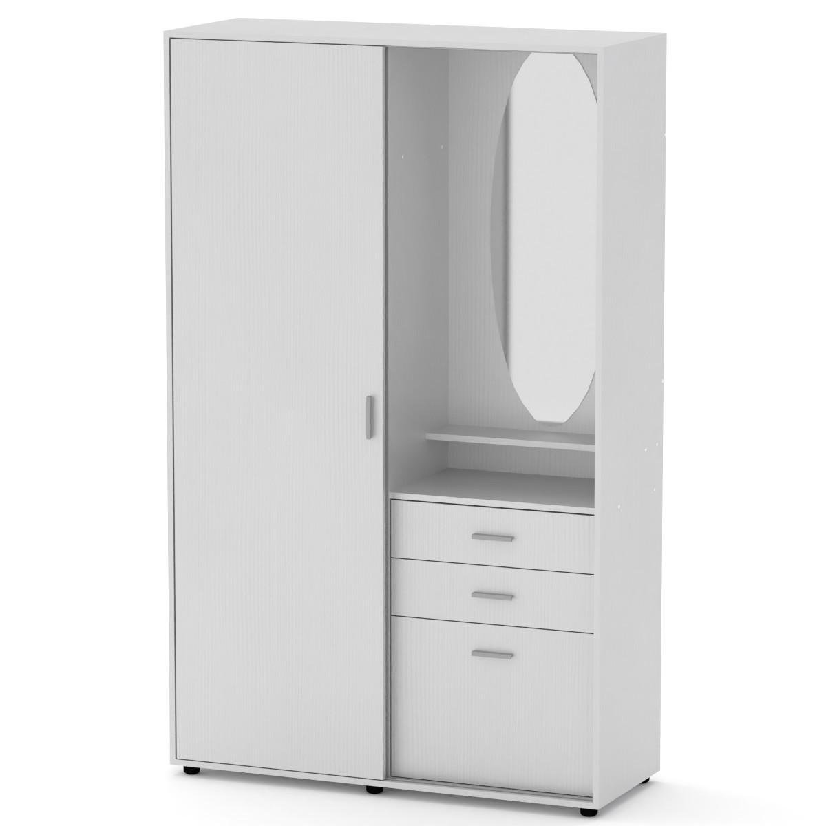 Прихожая Алиса купе с зеркалом/комод/шкаф 120х45х195 см Нимфея альба