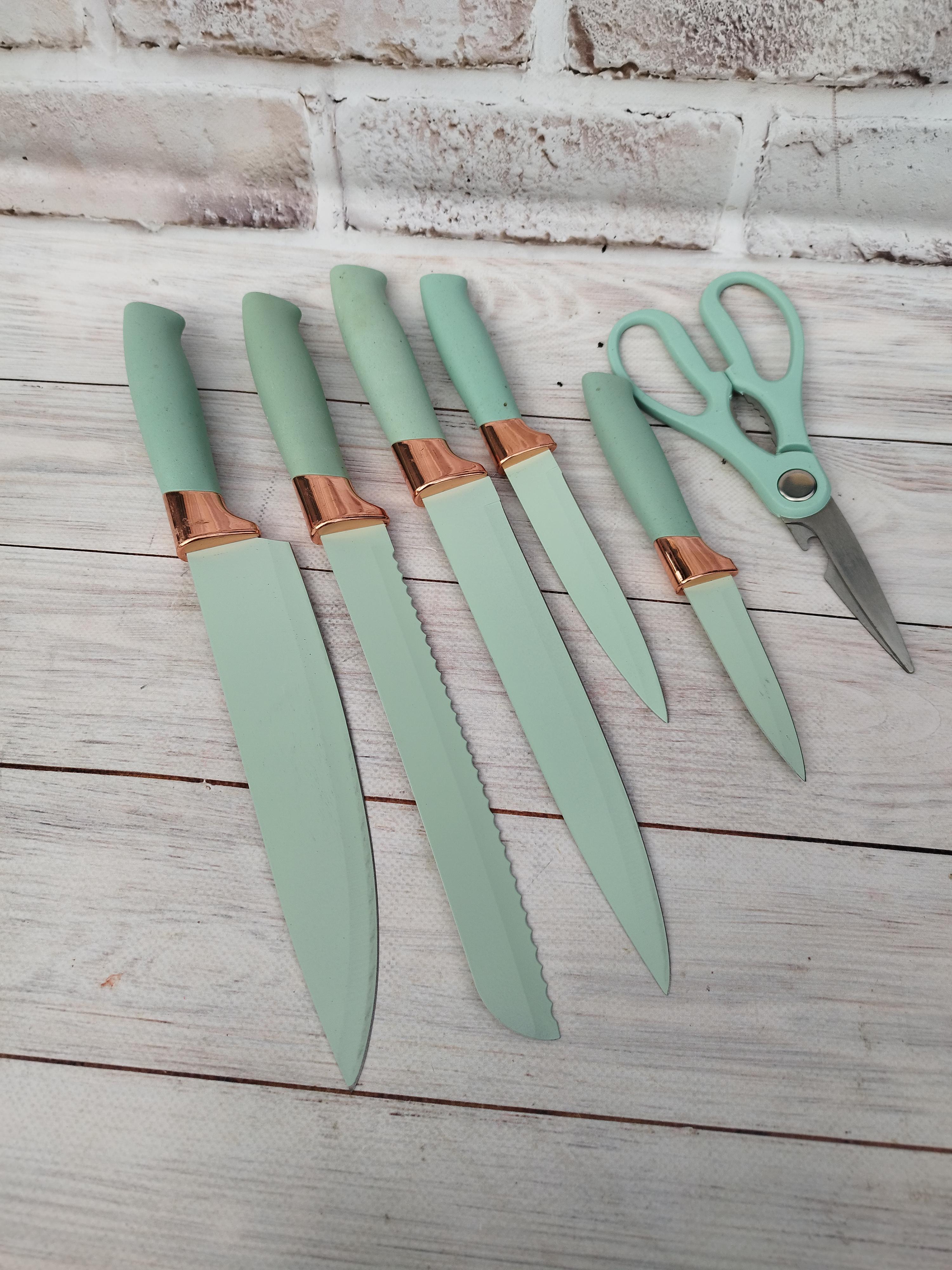Набор ножей Kitchenware 6 предметов Бирюзовый (25199705) Набор ножей Kitchenware 6 предметов Бирюзовый (25199705)