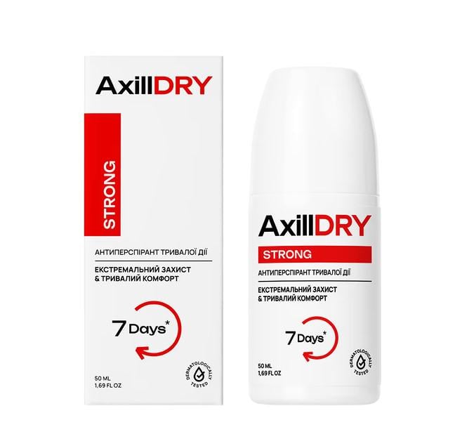 Антиперспирант шариковый продолжительного действия AxillDRY Strong до 7 дней 50 мл