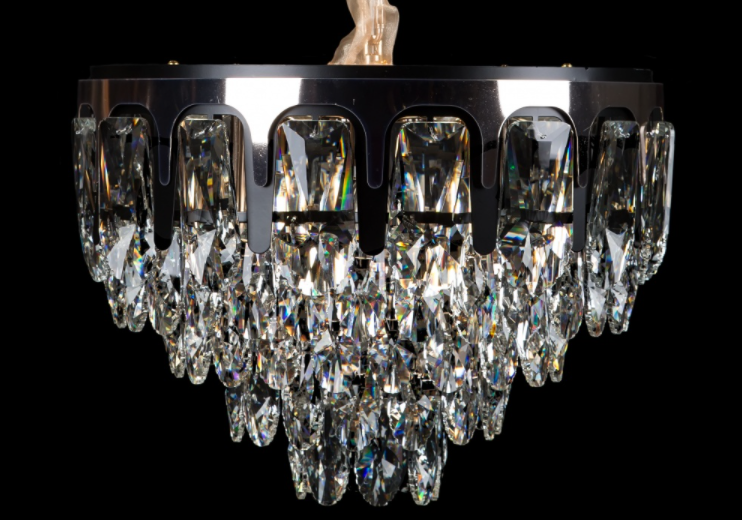 Хрустальная люстра L573/D400/9 BK/GD Белый/Золото/Черный (AN000279)