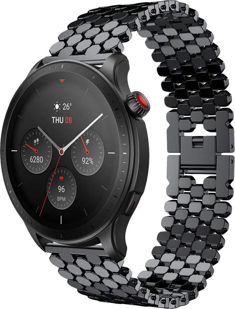 Браслет металлический Scaly для Amazfit GTR 4 (22 мм) Black (31085-2B)