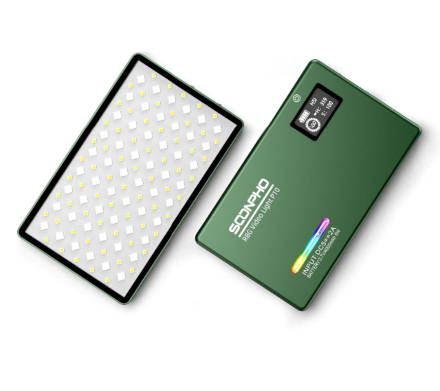 Освітлювач накамерний Soonpho LED P10 RGB 4000 mAh Зелений (27866707) - фото 5