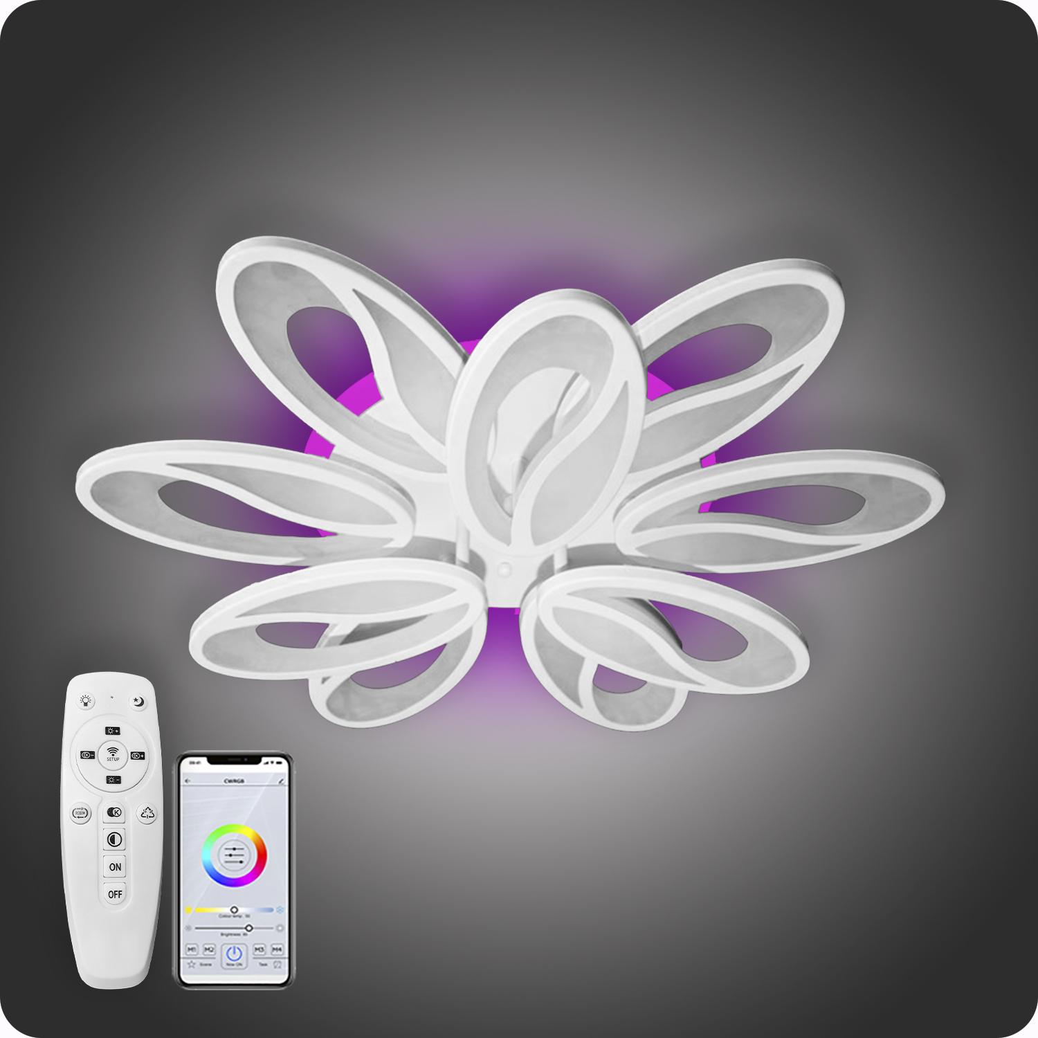 Люстра світлодіодна 517 Dlight 3color з пультом 150 Вт Білий (02094) - фото 4 Люстра світлодіодна 517 Dlight 3color з пультом 150 Вт Білий (02094) - фото 4