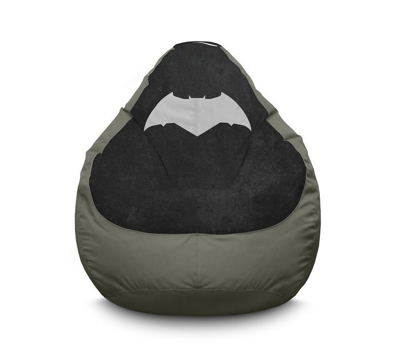 Кресло мешок iPuff Batman New logo gray Оксфорд XL 80x110 см Серый