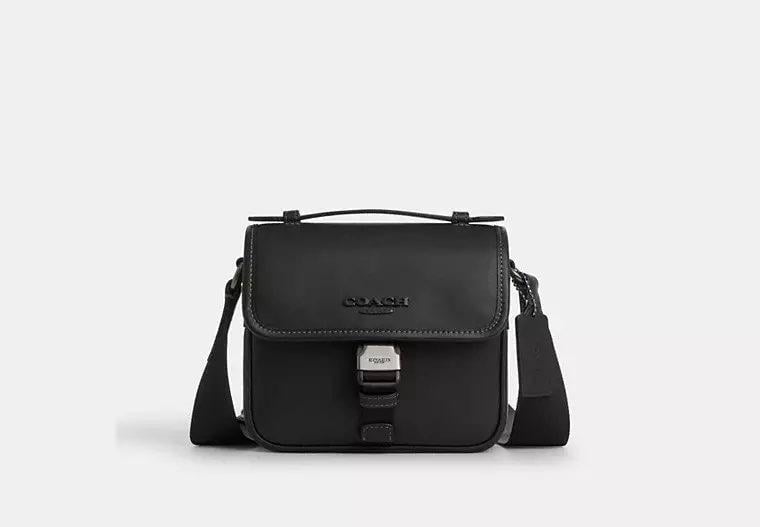 Сумка кожаная Coach Racer Crossbody Bag 24х16х7 см Черный (93070266)