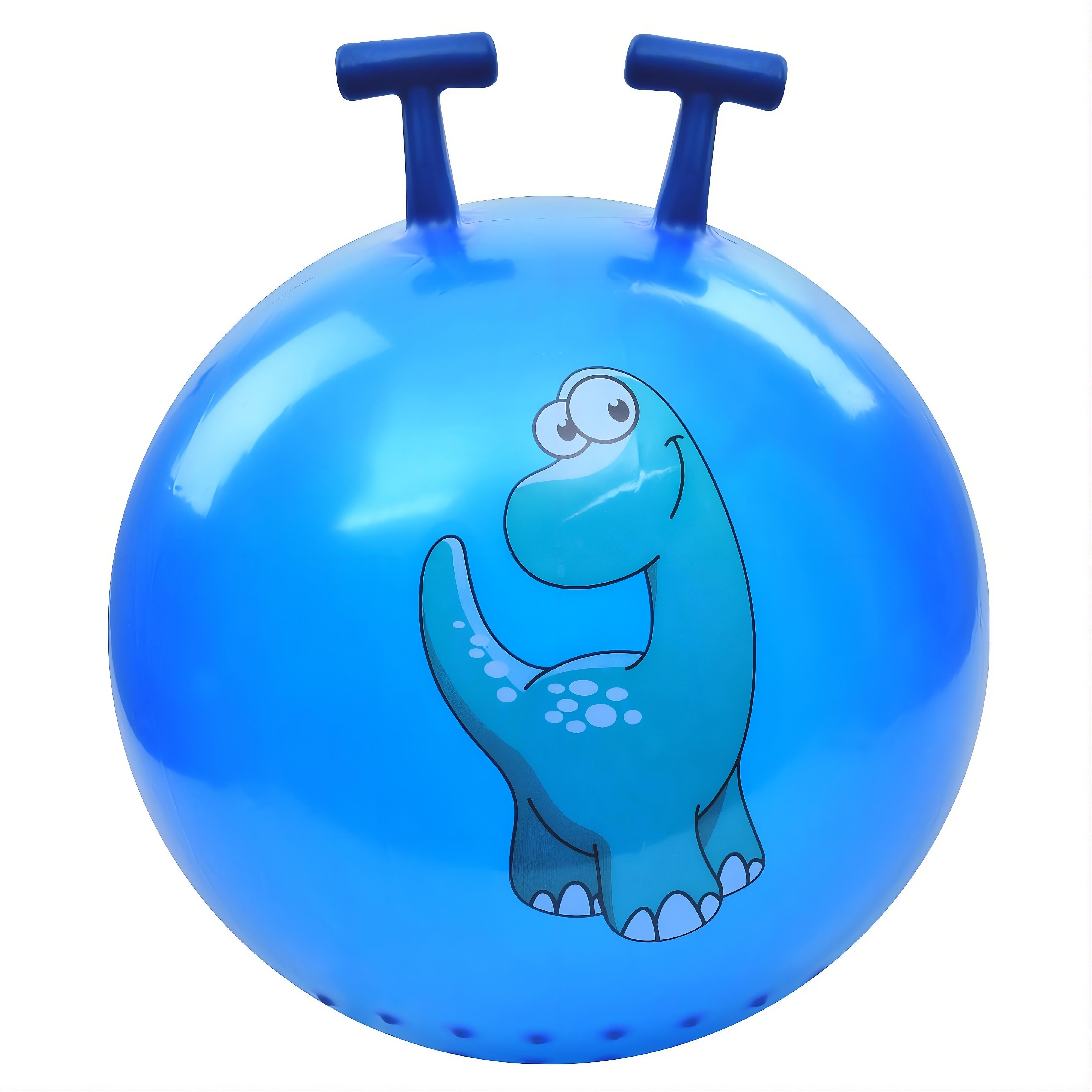 Фитнес мяч детский MS 3723-7 с рожками 45 см 380-400 г с рисунком динозавра Синий (33677584)