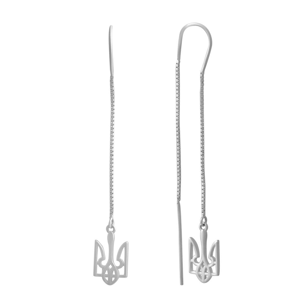 Серебряные серьги без камней (2137153)