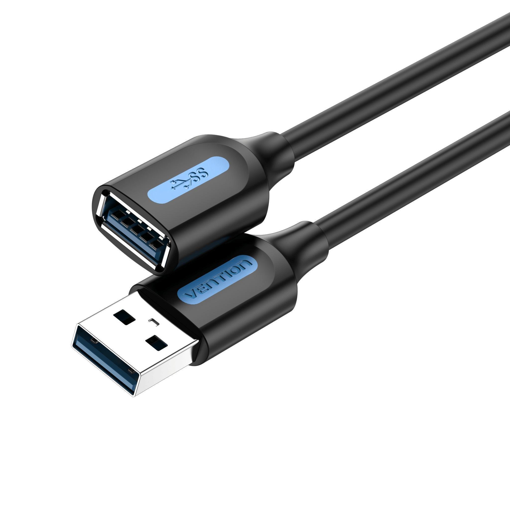 Кабель Vention USB 3.0 5 Гбіт/с USB-A папа на USB-A мама 1 м Чорний (CBHBF)