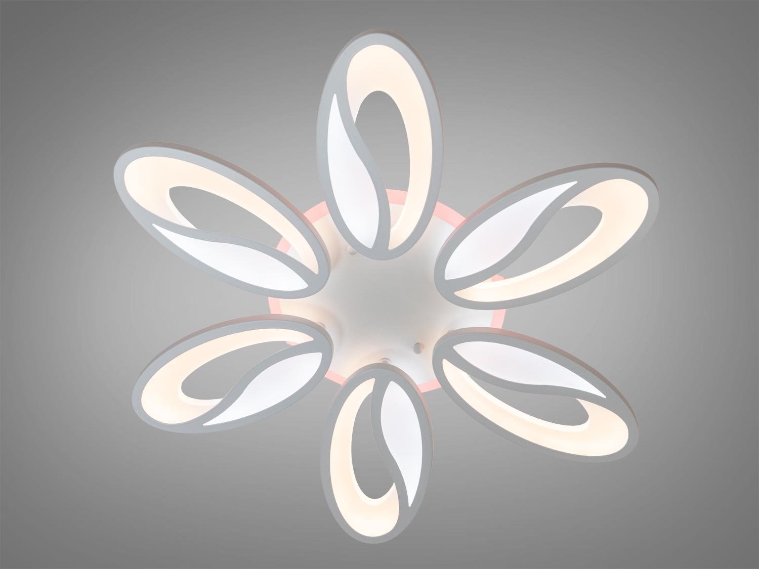 Люстра стельова LED підсвічування/димер/пульт 105W Білий (8090/6WH 3col dim) - фото 2