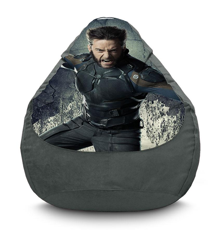 Кресло-мешок iPuff Wolverine In armor Marvel флок XXL 90х125 см Серый (113960-1)