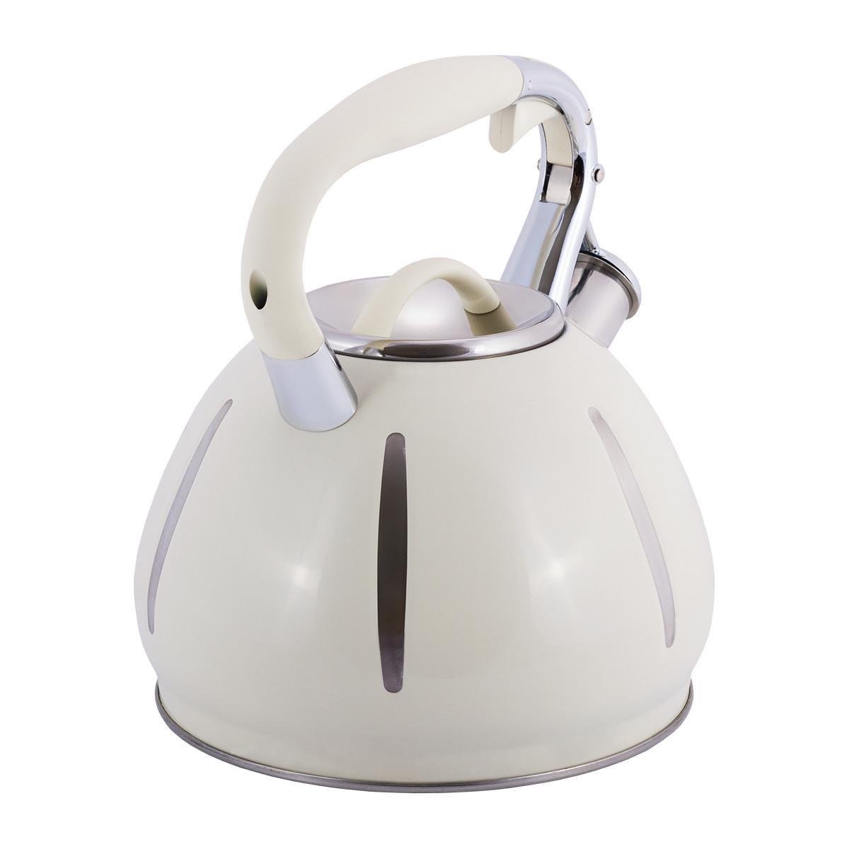 Чайник зі свистком Kamille KM-0691А із нержавіючої сталі 3 л Бежевий (150-84-0691А.1) - фото 3 Чайник зі свистком Kamille KM-0691А із нержавіючої сталі 3 л Бежевий (150-84-0691А.1) - фото 3