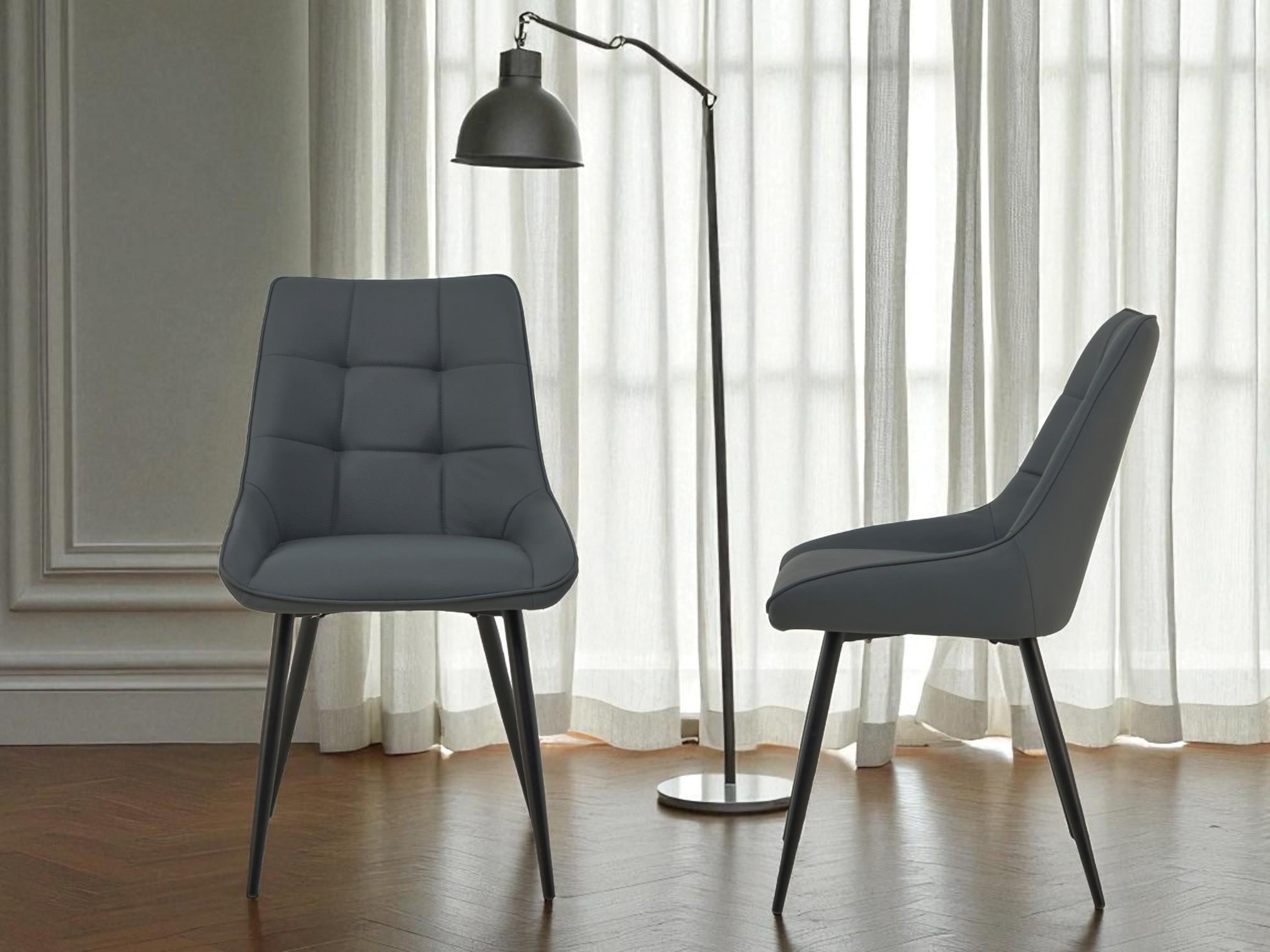 Комплект обеденных стульев Милано М-75 2 шт. кожзам 890x510x605 мм Серый/Черный