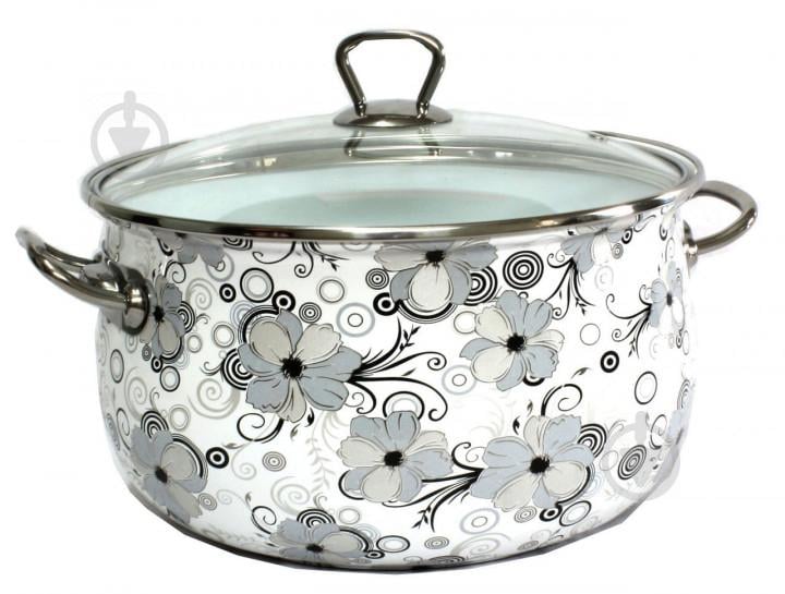 Кастрюля эмалированная 5.7 л. Кружево d-24 см Interos 1279 (63804)