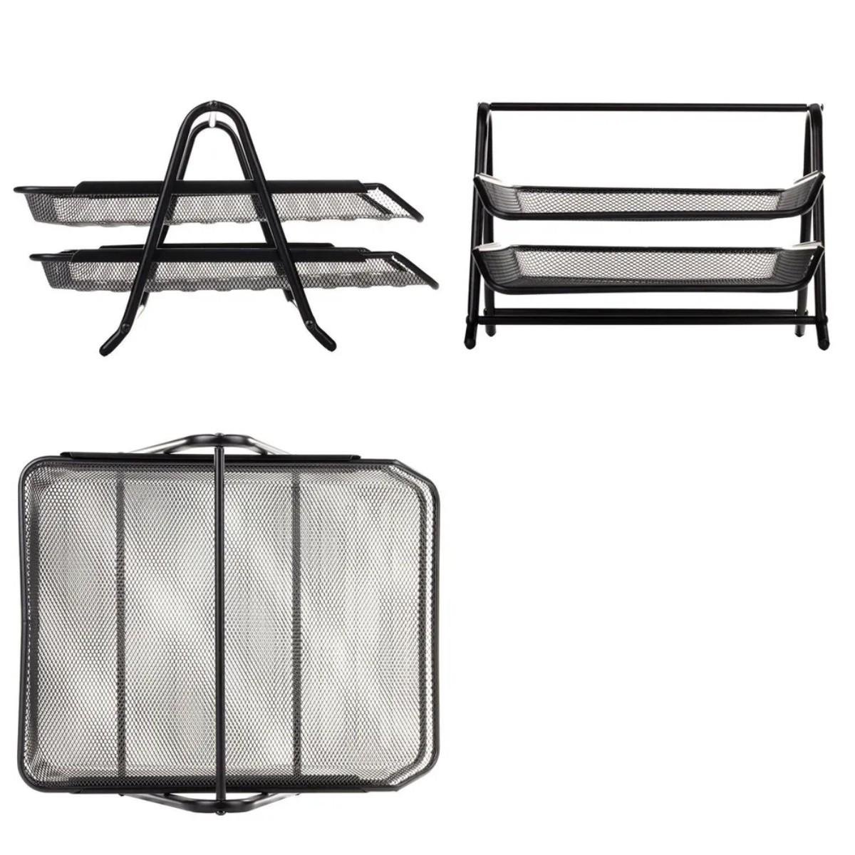 Лоток для паперу горизонтальний Document Tray 2 відділення 35х27х20 см (ST00267) - фото 4