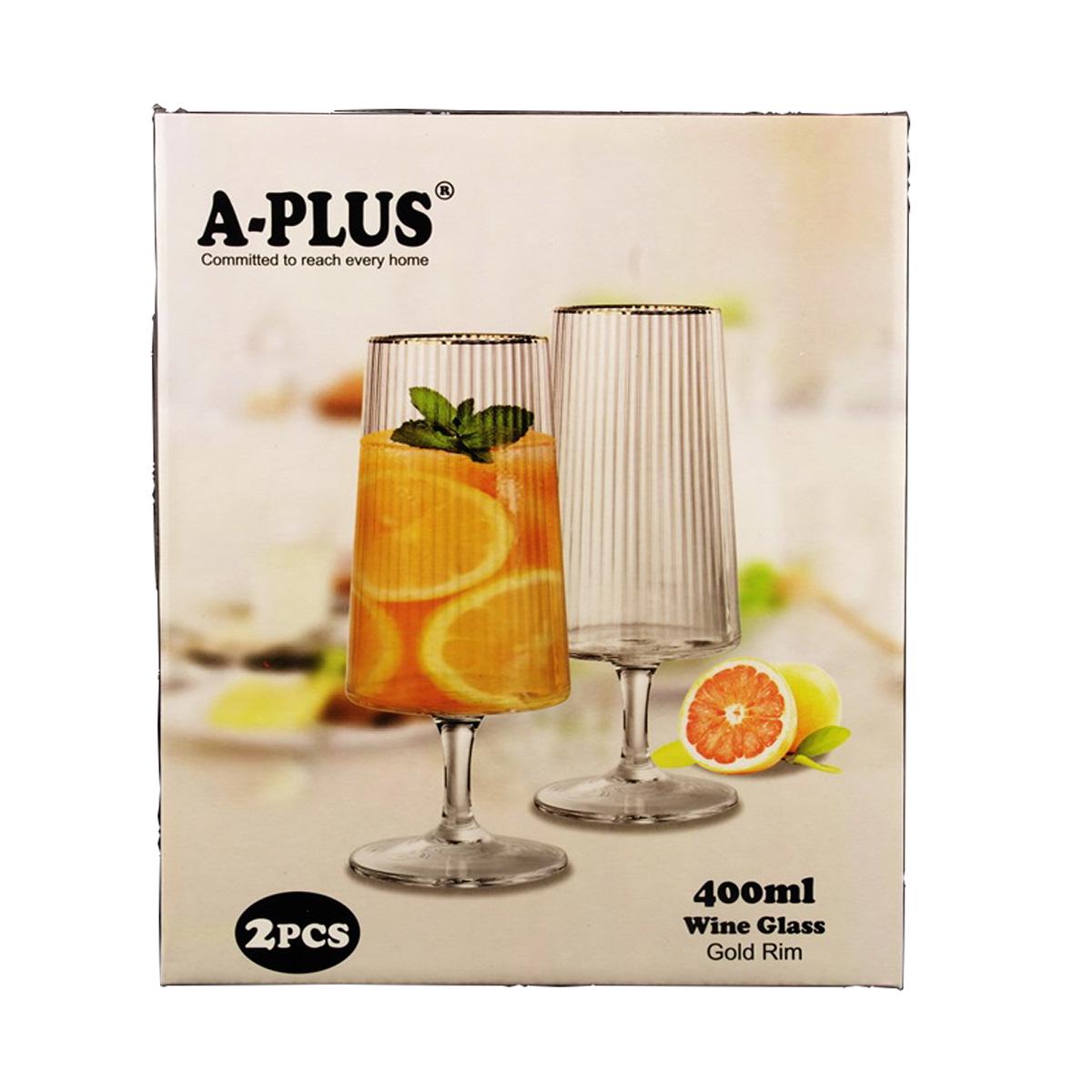 Набір келихів для вина A-Plus 400 мл 2 шт. (9063) - фото 2