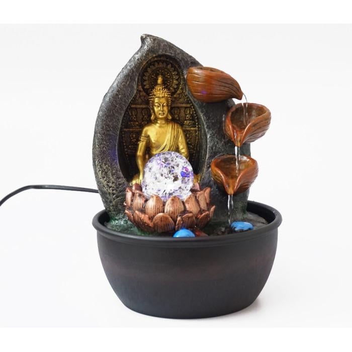 Водопад настольный Будда и лотос из полистоуна с подсветкой (9140276)