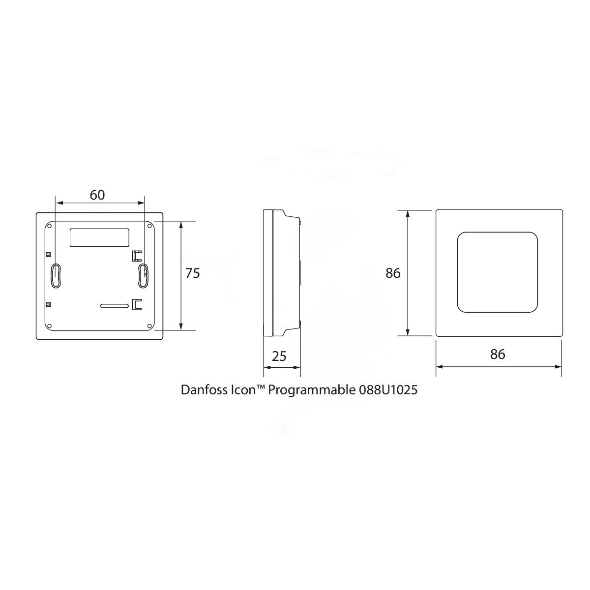 Терморегулятор кімнатний Danfoss Icon™ Programmable 088U1025 сенсорний з програмуванням (61344) - фото 2