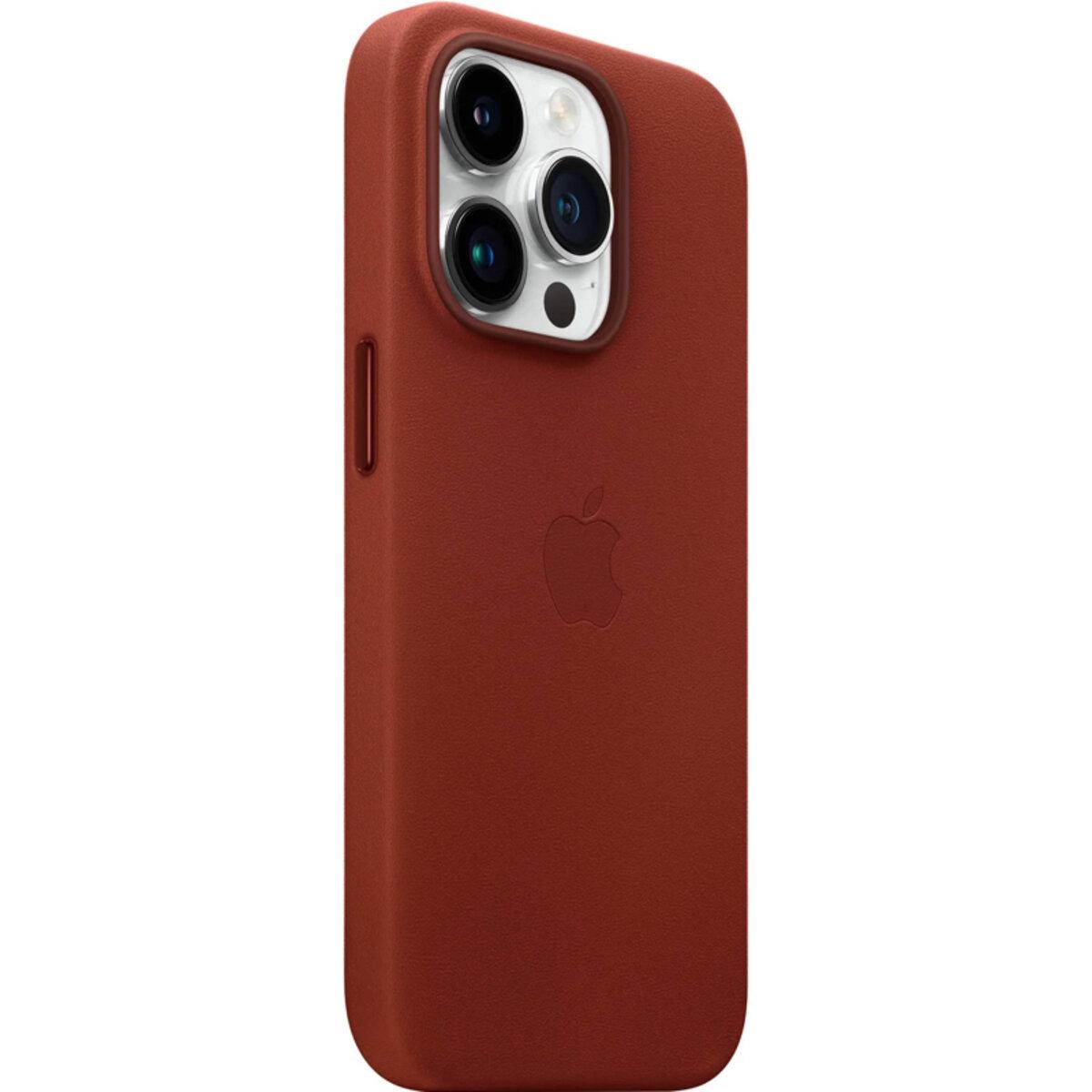 Противоударный чехол для Apple iPhone 15 Pro Leather AAA Full Magsafe IC Saddle Brown