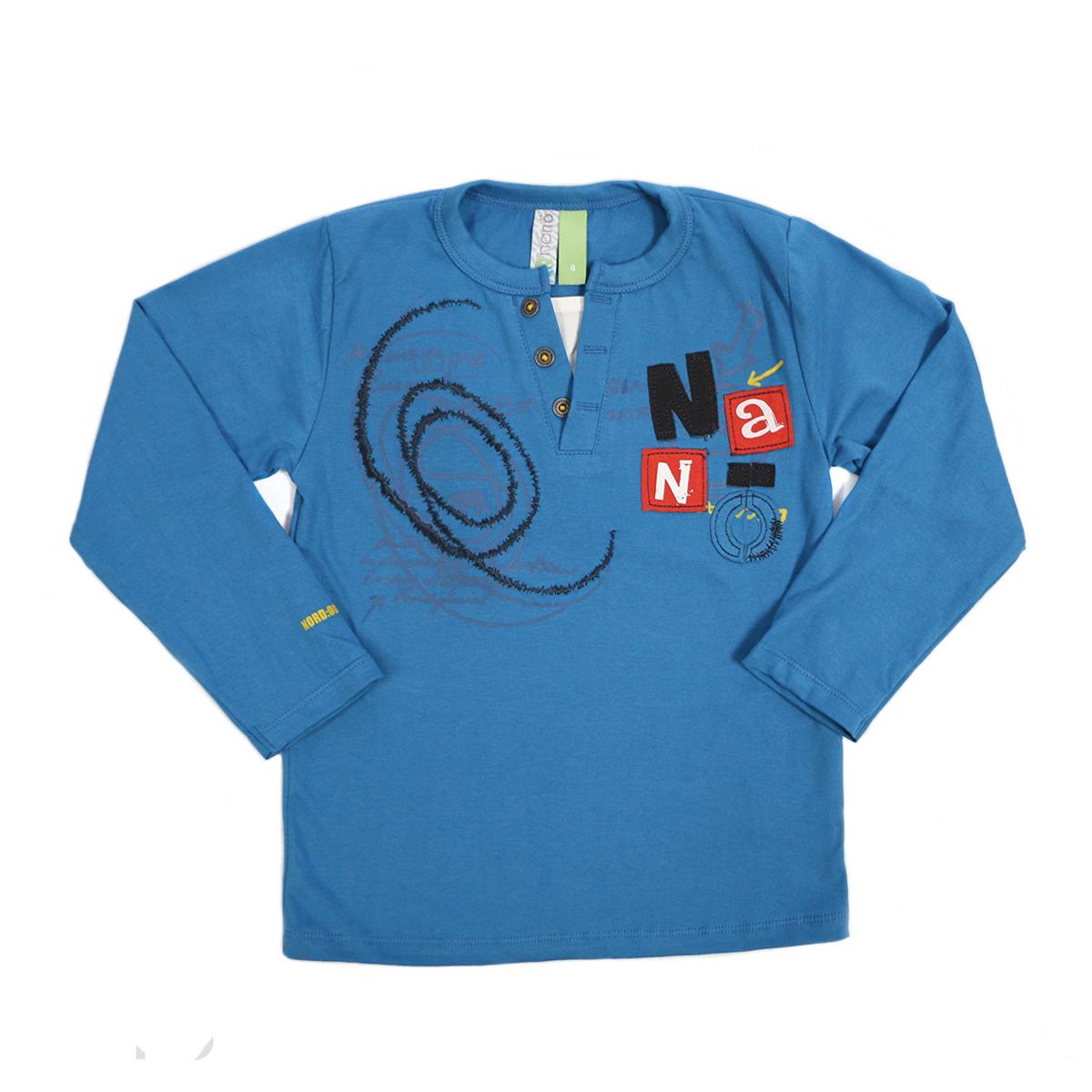 Свитшот хлопковый для мальчика Nano F1403-06 с графическим принтом 88-98 см Синий (F1403-06-2)