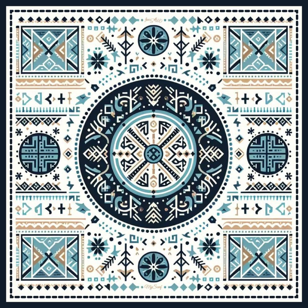 Платок My Scarf Круговорот жизни 90x90 см (26296551) Платок My Scarf Круговорот жизни 90x90 см (26296551)