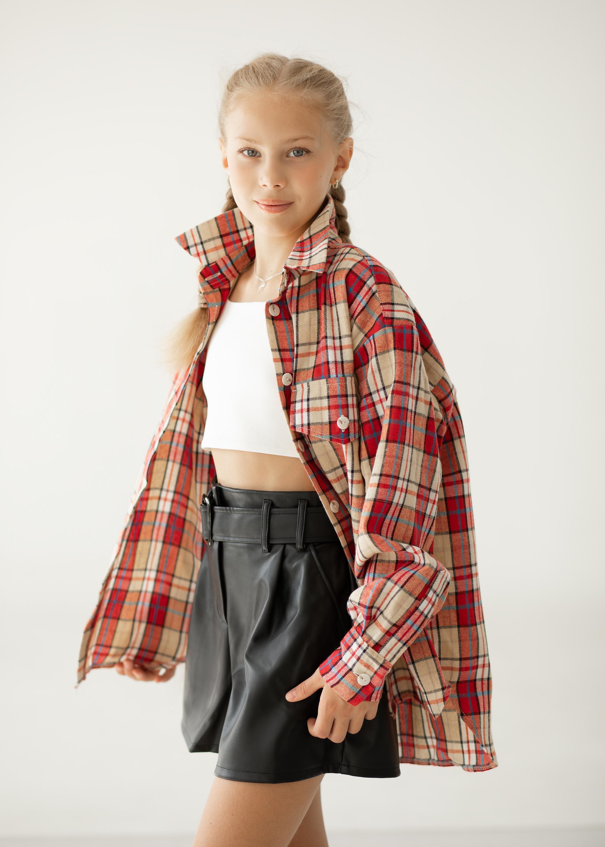 Сорочка для підлітків 140 см Червоно-бежевий (SR02552085140)