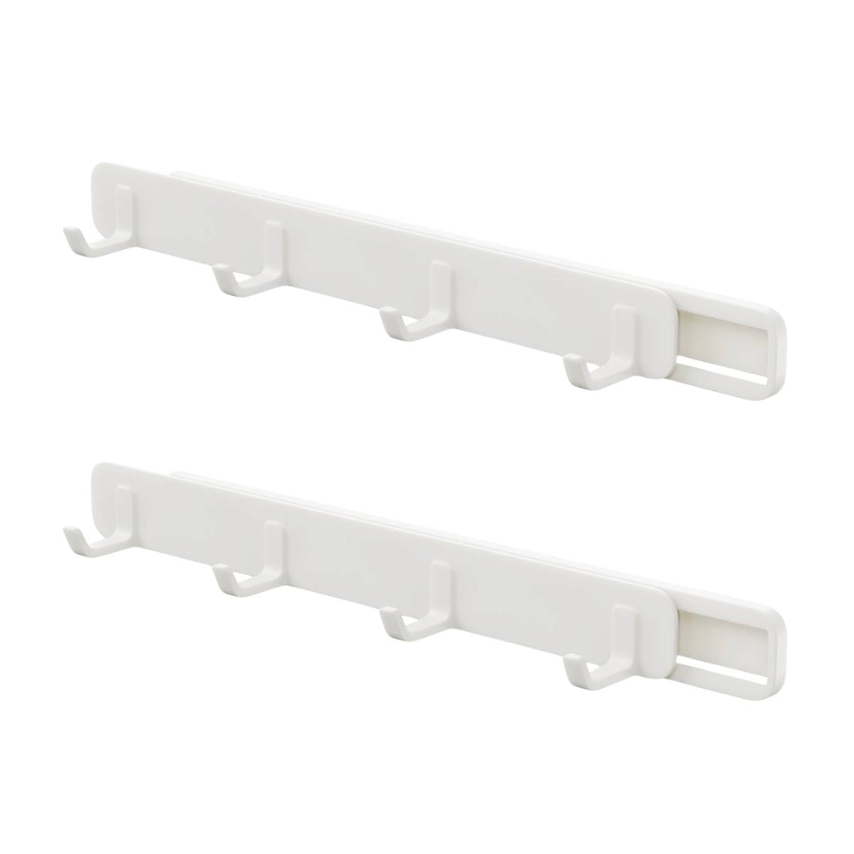 Вешалка HanterHook раздвижная на самоклеящейся основе с 4 крючками 2 шт. Белый (2239)