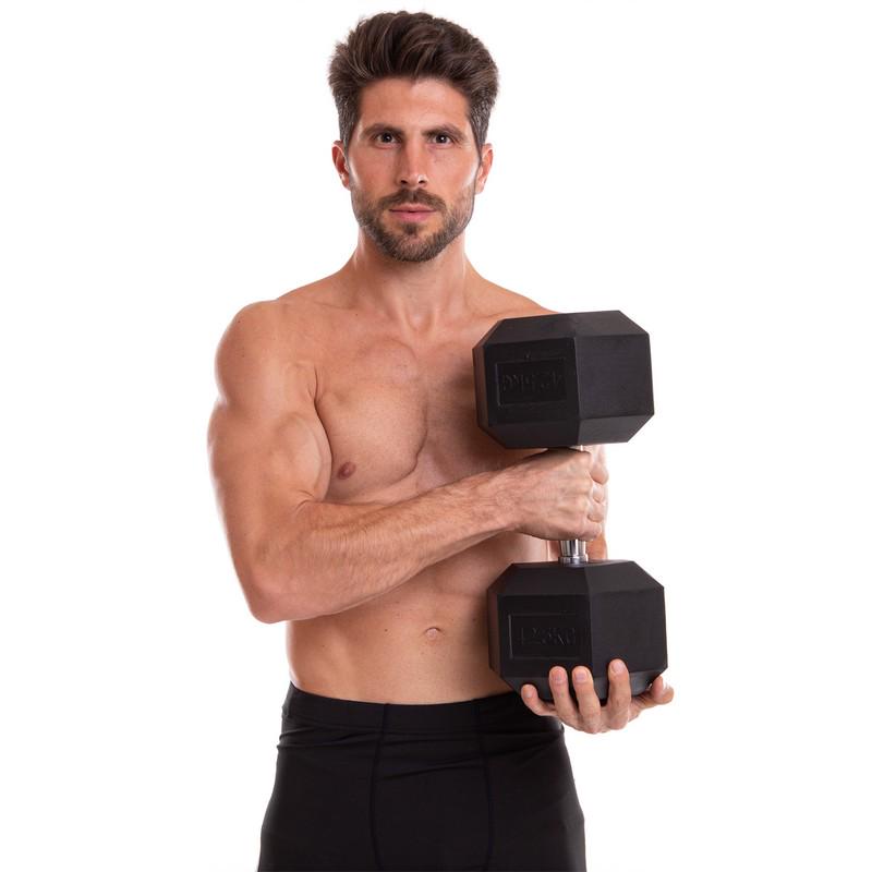 Гантель цільна TA-2679 шестигранна 42,5 кг Чорний (56363153) - фото 5