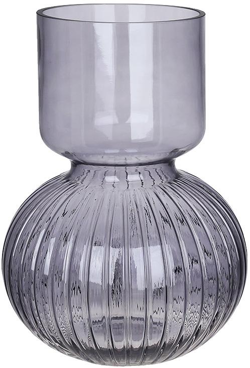 Ваза скляна декоративна Bottle Grey 15х25 см Сіро-Синійй