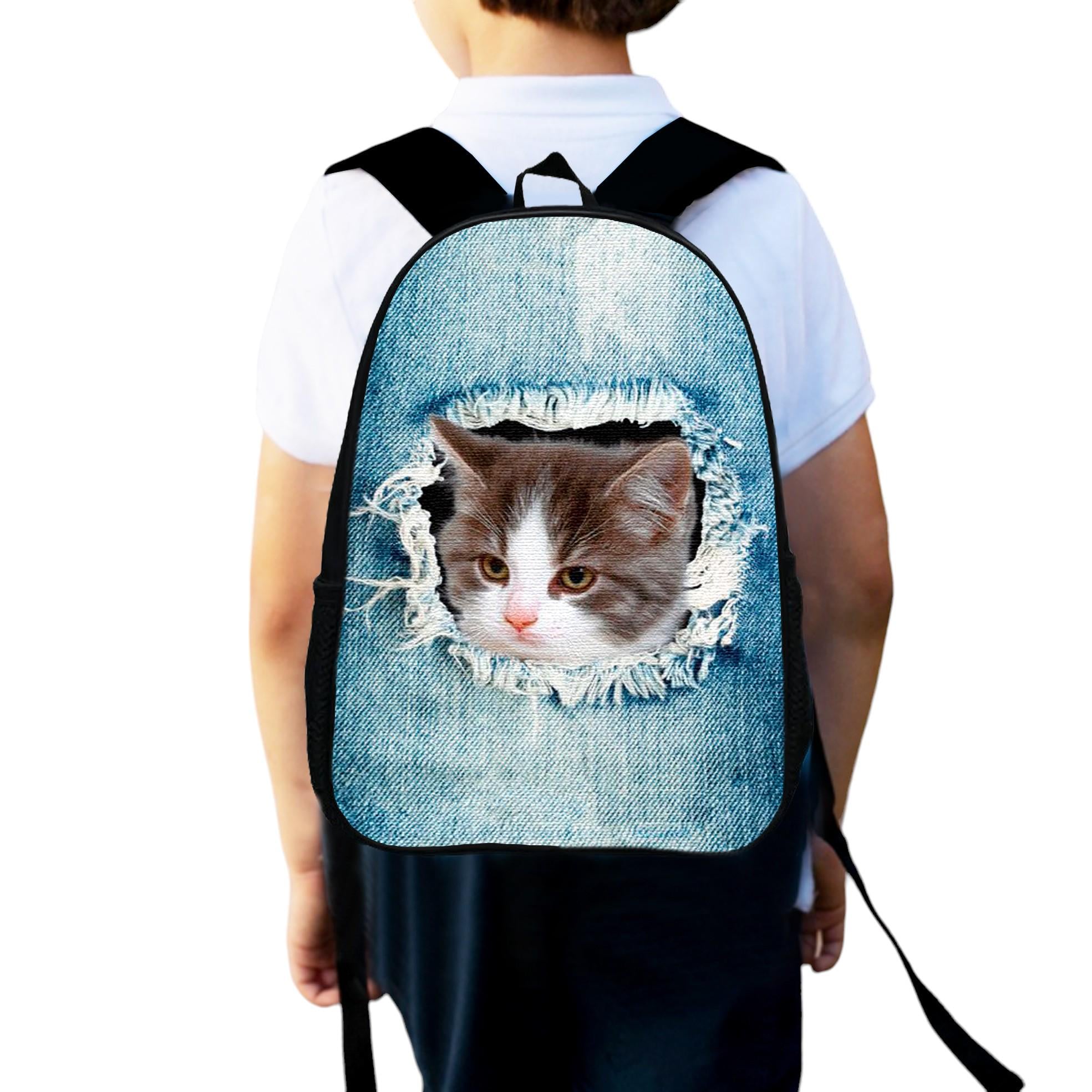 Школьный рюкзак детский Кот для мальчика 34х27 см (0173)