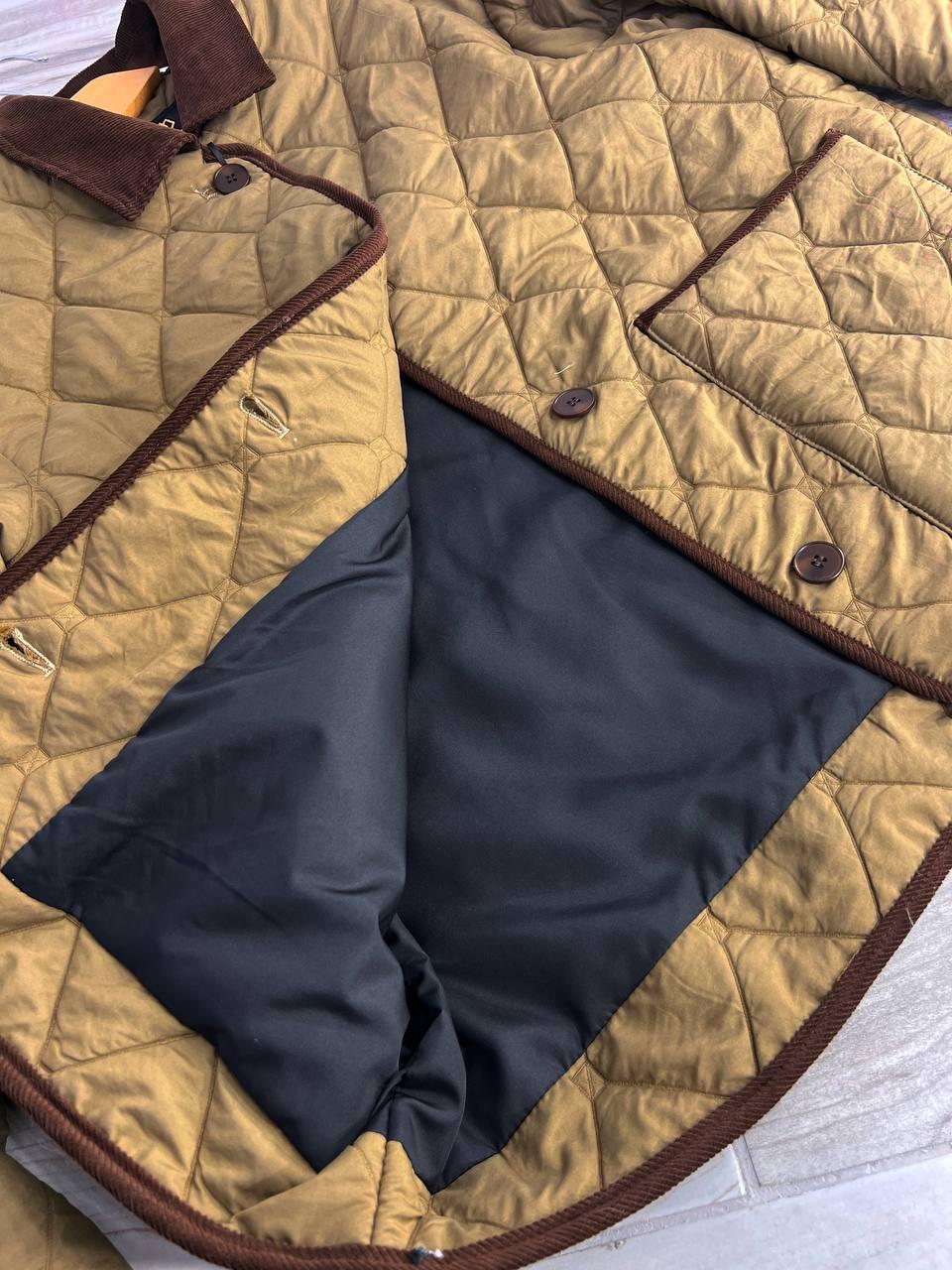 Куртка женская LADY YEP 9090 рубашка оверсайз стеганая демисезонная на пуговицах комбинированная с вельветом M Коричневый (3719) - фото 9 Куртка женская LADY YEP 9090 рубашка оверсайз стеганая демисезонная на пуговицах комбинированная с вельветом M Коричневый (3719) - фото 9