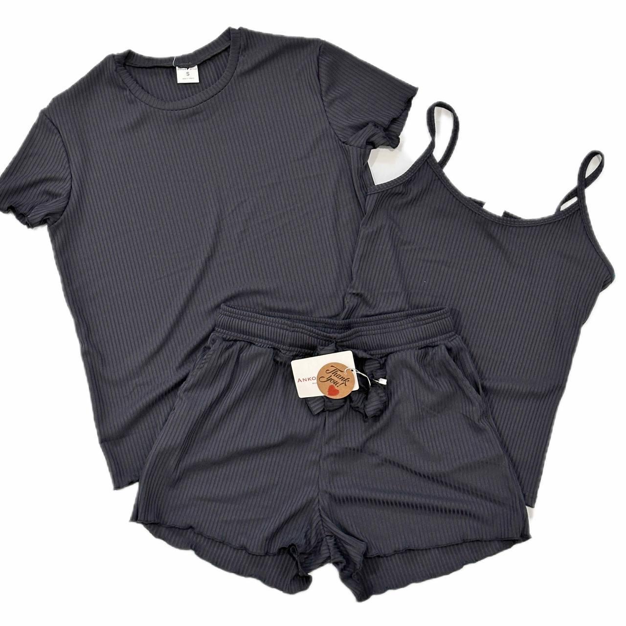 Пижама комплект S Черный (П4К-al-rub-25-009) - фото 2 Пижама комплект S Черный (П4К-al-rub-25-009) - фото 2