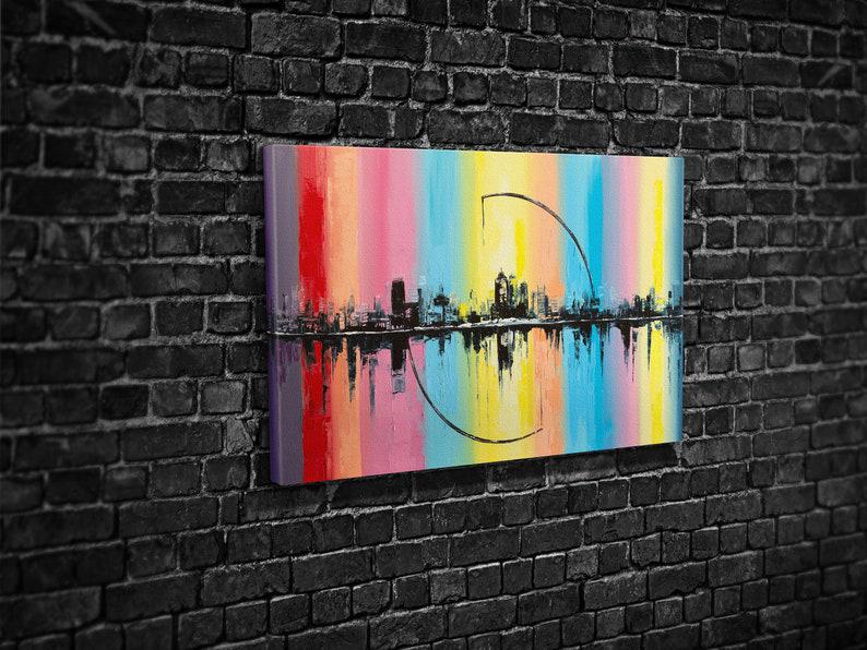 Картина для интерьера Радужный абстрактный города 120x80 см (669) Картина для интерьера Радужный абстрактный города 120x80 см (669)
