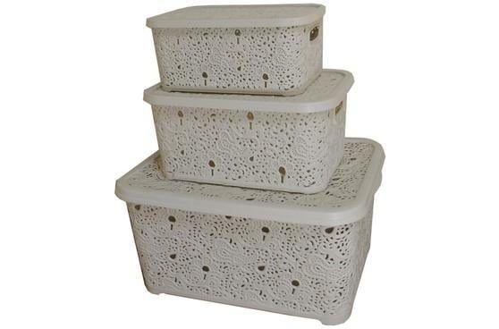 Набор корзин для хранения Openwork Mini 20142 из экологически чистого пластика 3в1 Бежевый (147-46-20142)