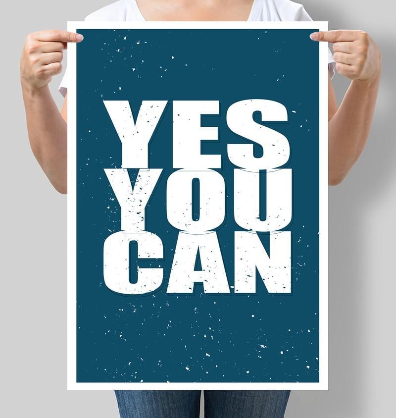 Постер мотивационный Yes you can 30x42 см A3 без рамки (M091_A3) Постер мотивационный Yes you can 30x42 см A3 без рамки (M091_A3)