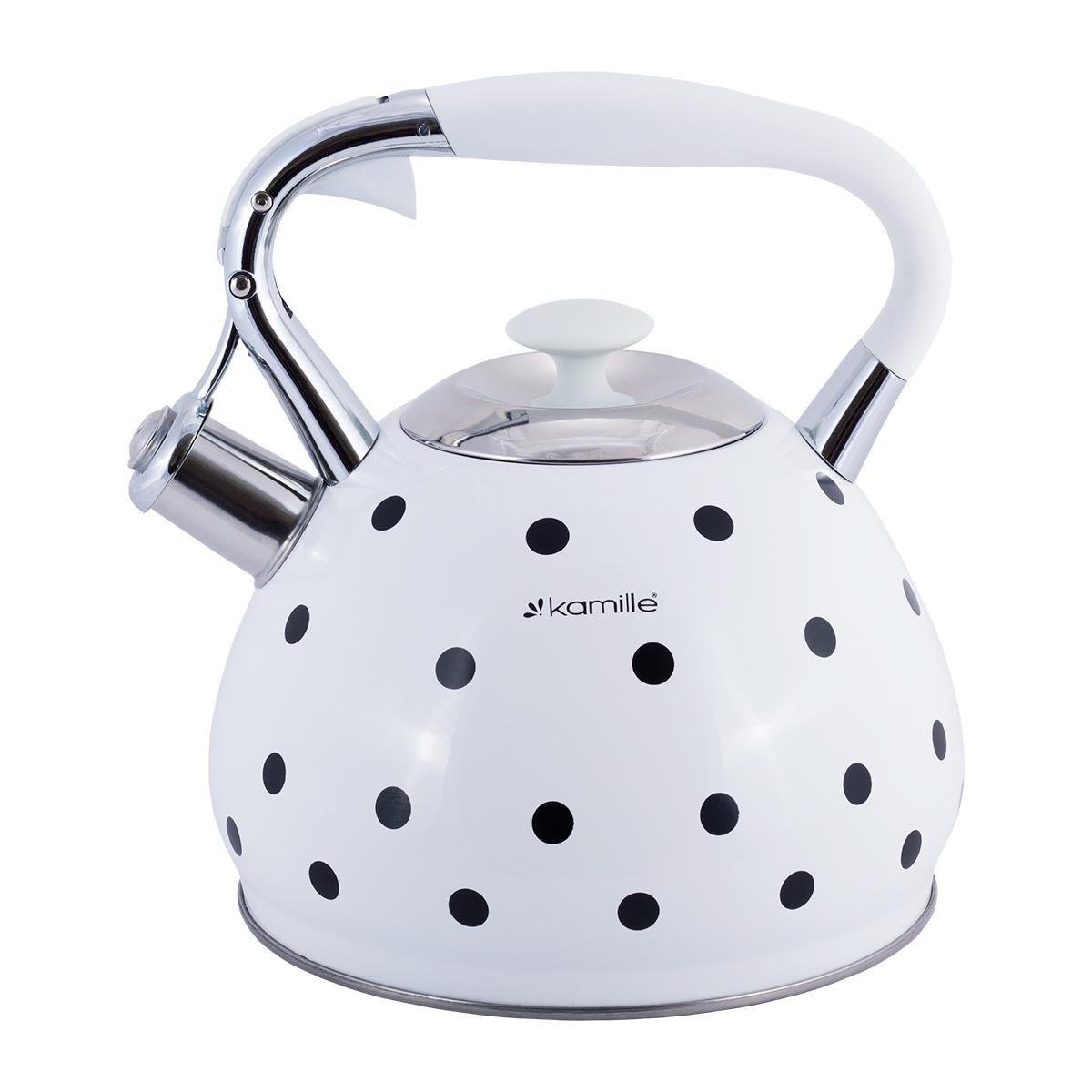 Чайник Kamille з свистком 3 л Білий (13126126) - фото 1