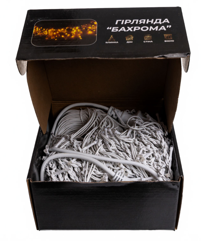Гирлянда бахрома уличная 405 LED 25 м от сети белая нить Разноцветный - фото 4 Гирлянда бахрома уличная 405 LED 25 м от сети белая нить Разноцветный - фото 4