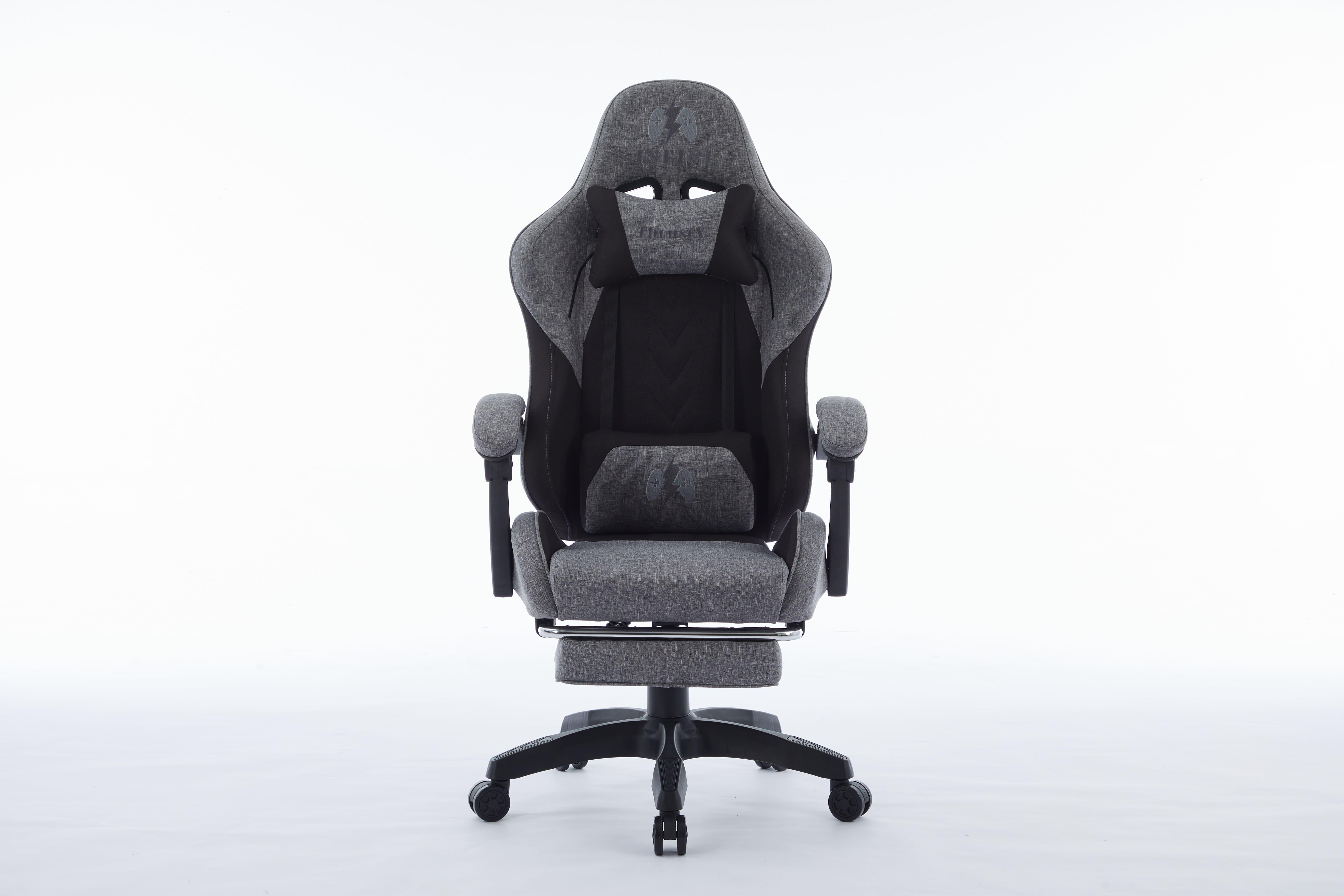 Комп'ютерне крісло з тканини INFINI ThrustX Графітовий/Чорний (23505640) - фото 2