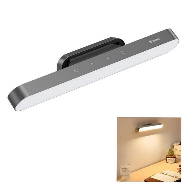 Лампа настільна портативна Baseus Magnetic Stepless Dimming Charging Desk Lamp з вбудованим акумулятором 1800 mAh 4,5W Grey (DGXC-C0G) - фото 2