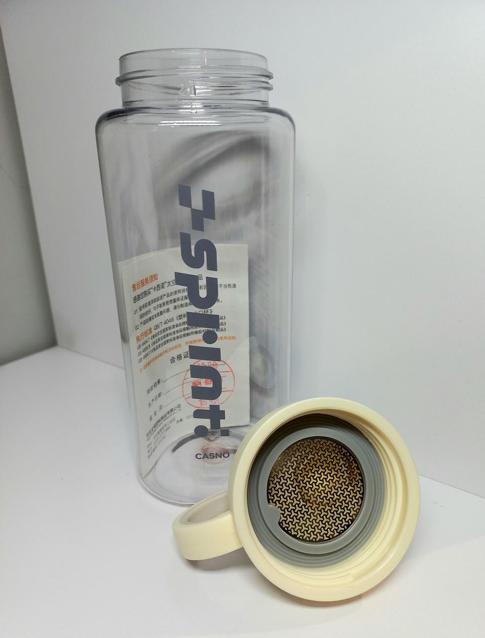 Пляшка спортивна для води Casno з ручкою 1 л Прозорий білий (2600702770) - фото 6 Пляшка спортивна для води Casno з ручкою 1 л Прозорий білий (2600702770) - фото 6